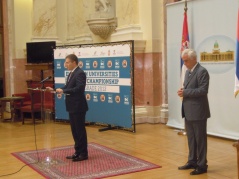 9 August 2012 National Assembly Speaker MA Nebojsa Stefanovic at the opening of the semi-finals of the European University Debating Championship